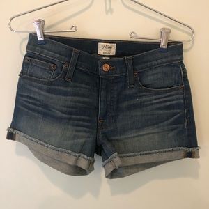 Cuffed Denim Shorts